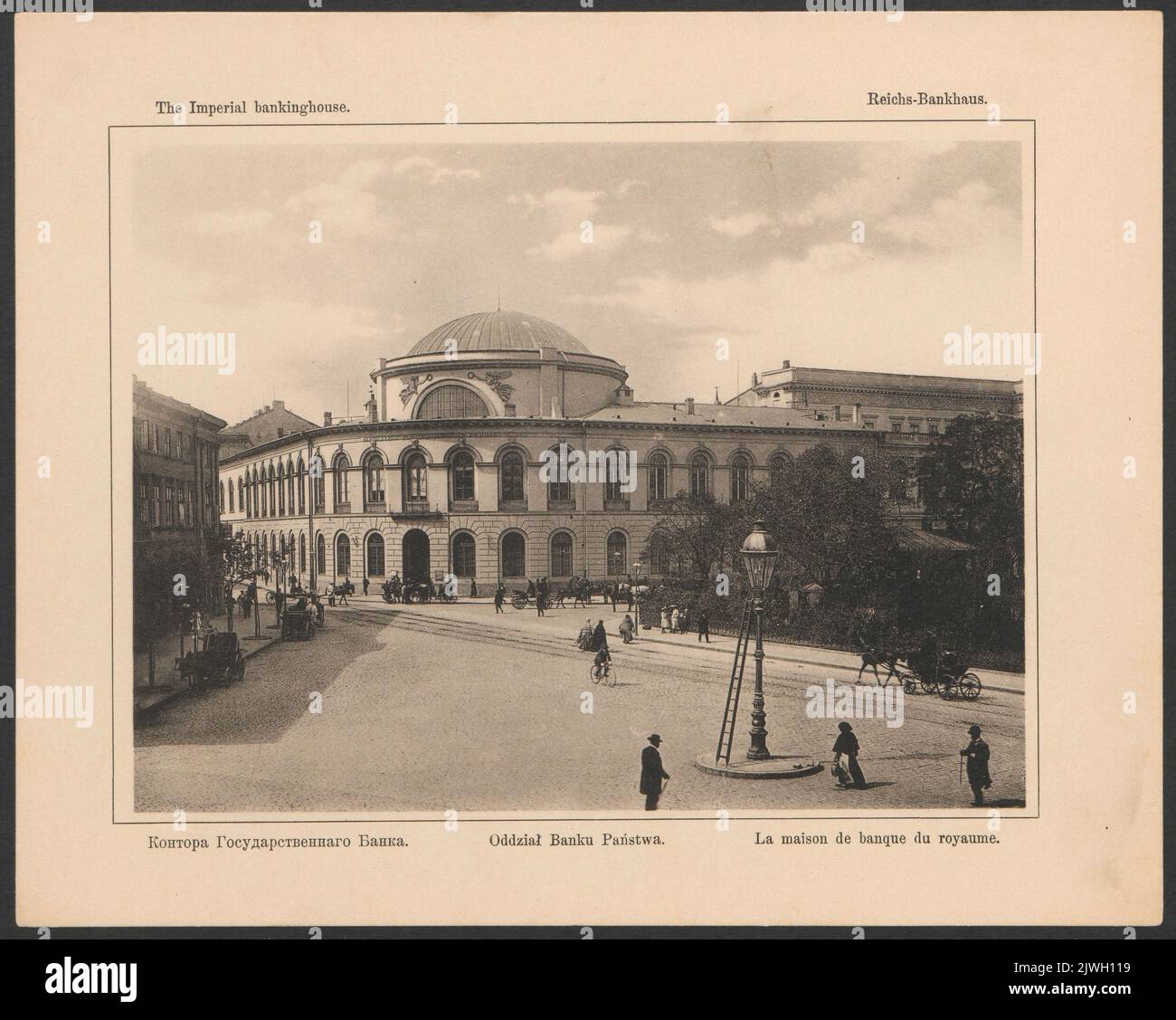 `Zweigstelle der Nationalbank`. Winiarski, Stanisław (Warszawa ; skład papieru ; fl. Ca 1870-ca 1915), Druckerei, unbekannt, Fotograf Stockfoto